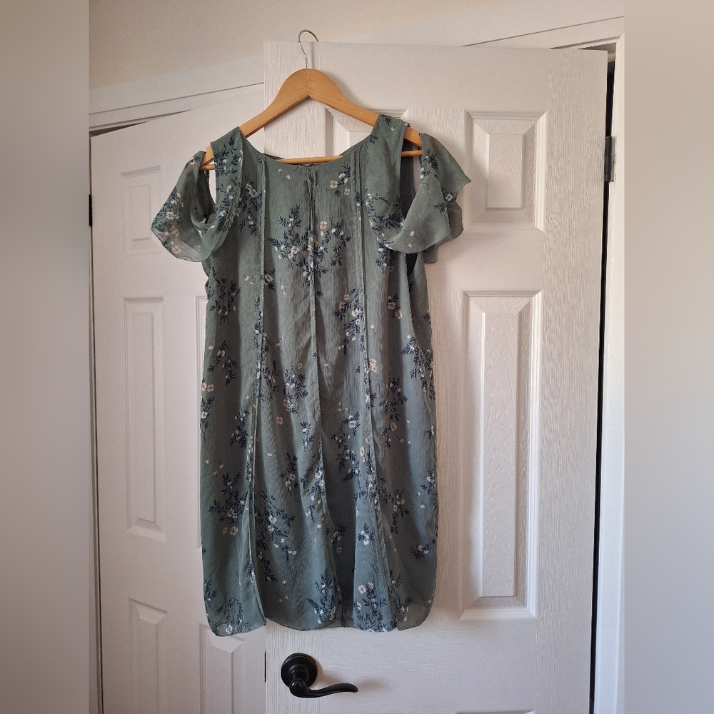 Gentle Fawn Floral Mini Dress - Green and Blue